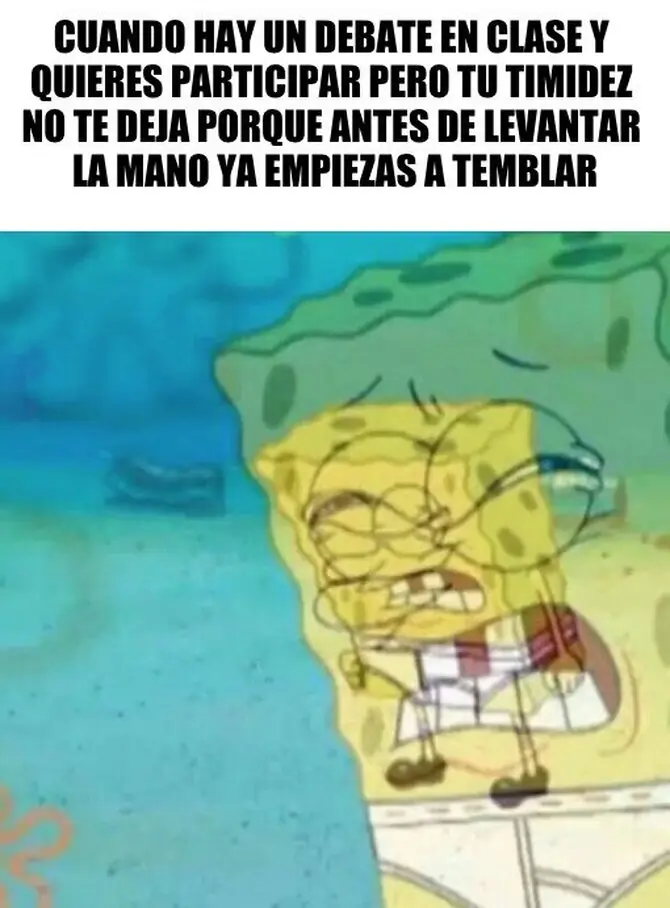 bob esponja levantando la mano